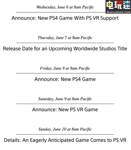 E3预热 索尼将连续5天放出新消息 E3 索尼 索尼PS  第1张