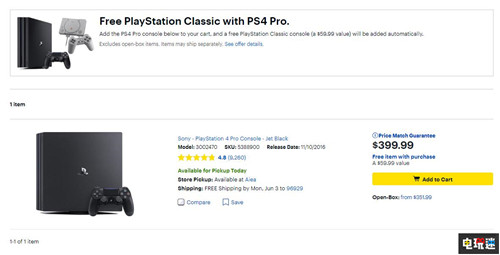 美国百思买新优惠 买PS4Pro附赠PS Classic PS复刻 PS Classic PS4Pro 索尼 PS4 索尼PS  第3张