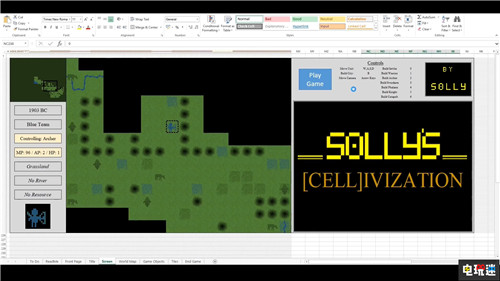 《文明》系列粉丝玩家自制Microsoft Excel版《文明1》 Excel Windows 文明 席德·梅尔的文明 电玩迷资讯  第1张