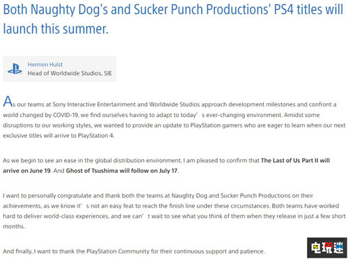《最后生还者2》宣布6月19日发售 《对马岛之鬼》推迟半个月 索尼 PS4 对马之魂 对马岛之鬼 最后生还者2 索尼PS  第3张
