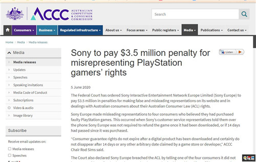 索尼SIE澳洲分公司被罚350万美元 因违反澳消费者法 澳大利亚 PS4 SIE 索尼 索尼PS  第2张