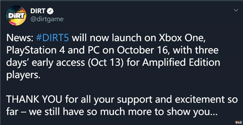 《尘埃5》宣布将延期一周 10月16日发售 赛车游戏 跳票 尘埃5 电玩迷资讯  第2张