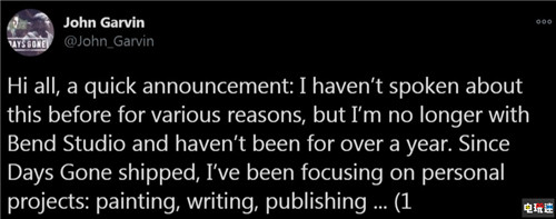 《往日不再》创意总监与游戏总监双离职 PS4 全球工作室 索尼 Bend Studio 往日不再 索尼PS  第3张
