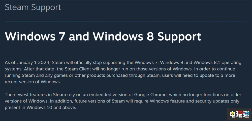 Steam停止支持Win7与Win8 以后只能用GOG了？ Win8 WIn7 PC游戏 微软 Steam STEAM/Epic  第2张