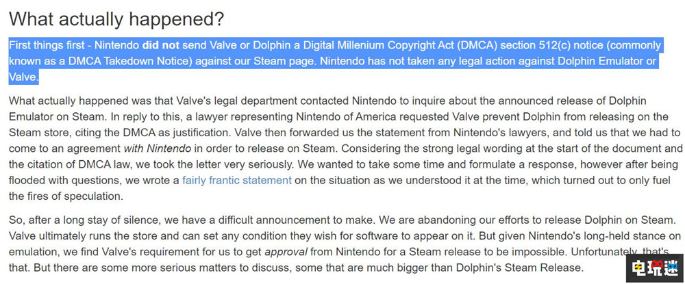 海豚模拟器放弃上架Steam 称Valve通知了任天堂 Valve 任天堂 NGC Wii Steam 海豚模拟器 STEAM/Epic  第3张