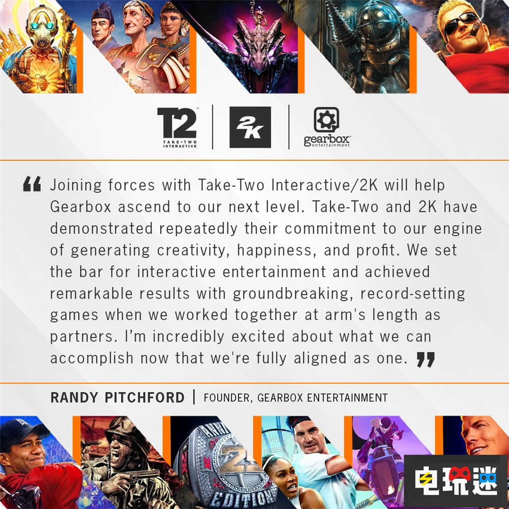 T2宣布4.6亿美元收购Embracer旗下《无主之地》开发商 Embracer集团 Gearbox 无主之地 Take Two 电玩迷资讯  第2张